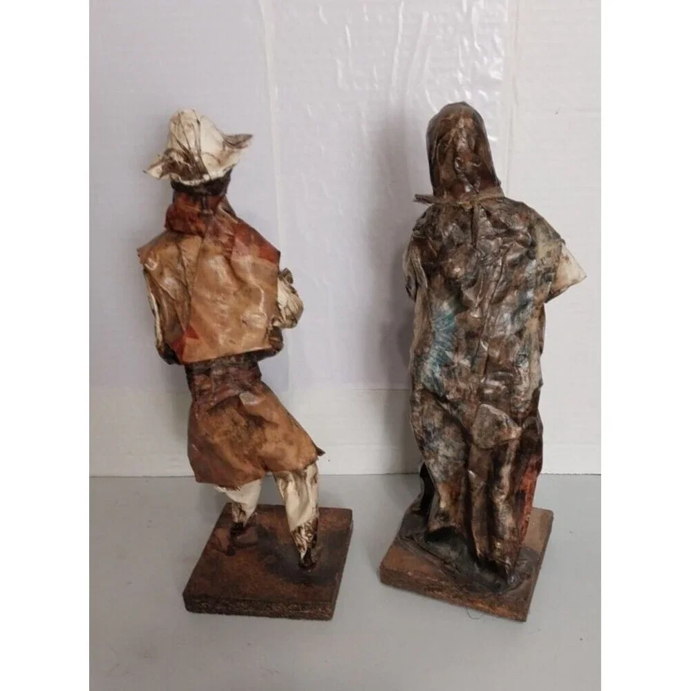 VTG Mexican Folk Art Paper Mache Sculpture Figurines Village People